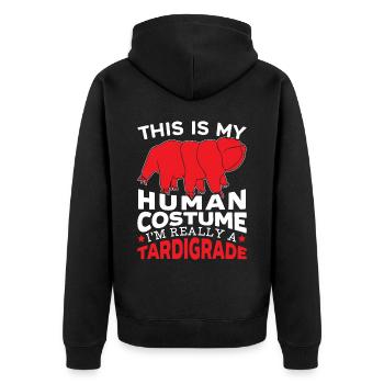 This Is My Human Costume I'm Really A Tardigrade - Unisex Premium Organic Zip Hoodie - black - Back - Nico (187cm)