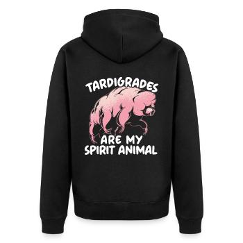 Tardigrades Are My Spirit Animal Water Bear Lover - Unisex Premium Organic Zip Hoodie - black - Back - Nico (187cm)