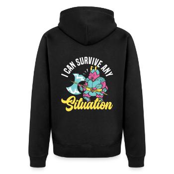 Je peux survivre à n’importe quelle situation d’ours d’eau tardigrade - Veste à capuche bio Premium Unisexe - noir - Dos - Nico (187cm)