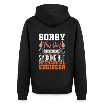 Mechanical Engineering Sorry This Girl Is Mechanic - Unisex Premium Organic Zip Hoodie - black - Back - Nico (187cm)