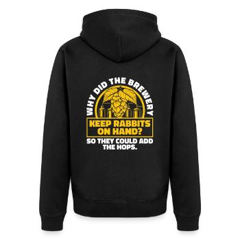 Bière artisanale Bière artisanale drôle - Veste à capuche bio Premium Unisexe - noir - Dos - Nico (187cm)