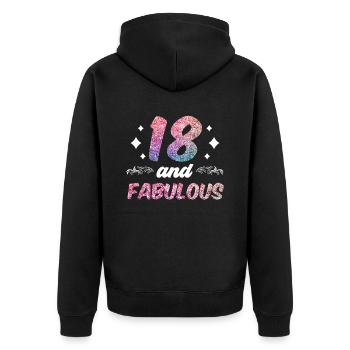 18 et fabuleuse fête dix-huit ans - Veste à capuche bio Premium Unisexe - noir - Dos - Nico (187cm)