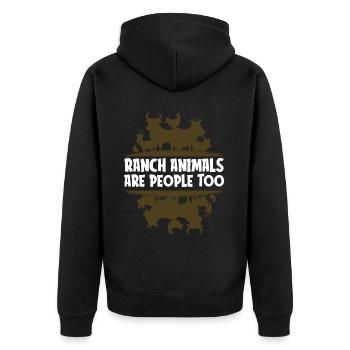 Rodeo Cowboy Tiere Ranch Cowboy - Unisex Premium Bio Zip Hoodie - Schwarz - Hinten - Nico (187cm)