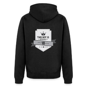 Ce garçon a officiellement 18 ans dix-huit ans - Veste à capuche bio Premium Unisexe - noir - Dos - Nico (187cm)
