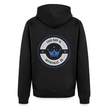 Ce garçon a officiellement 18 ans dix-huit ans - Veste à capuche bio Premium Unisexe - noir - Dos - Nico (187cm)