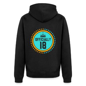 Enfant officiel de dix-huit ans 18e anniversaire - Veste à capuche bio Premium Unisexe - noir - Dos - Nico (187cm)