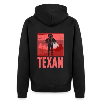 Texan Mother Girl Texas Texan Texas - Unisex Premium Organic Zip Hoodie - black - Back - Nico (187cm)