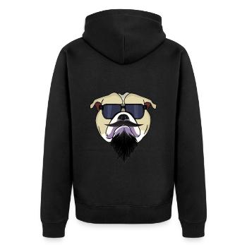 Colorbulls Conti Bulldoggen Continental Bulldogs - Unisex Premium Organic Zip Hoodie - black - Back - Nico (187cm)