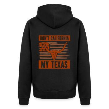 California Texas Texan Pride Texan Sayings - Unisex Premium Organic Zip Hoodie - black - Back - Nico (187cm)