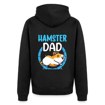 Hamster Papa Cute Pet Owner - Unisex Premium Organic Zip Hoodie - black - Back - Nico (187cm)