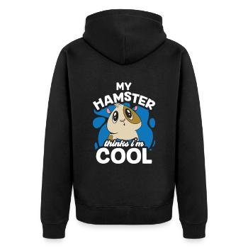 Mon hamster pense que je suis un animal de compagnie propriétaire cool - Veste à capuche bio Premium Unisexe - noir - Dos - Nico (187cm)