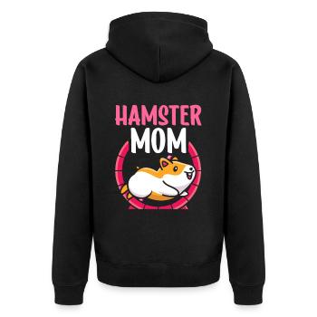 Hamster Mom Pet Owner Cute - Unisex Premium Organic Zip Hoodie - black - Back - Nico (187cm)