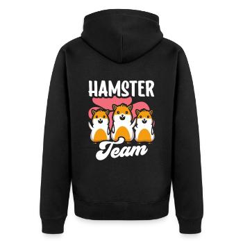 Hamster Team Pet Owner Cute - Unisex Premium Organic Zip Hoodie - black - Back - Nico (187cm)