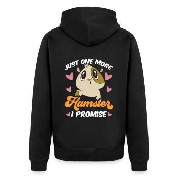 Nur Noch Ein Hamster Versprochen Besitzer Haustier - Unisex Premium Bio Zip Hoodie - Schwarz - Hinten - Nico (187cm)