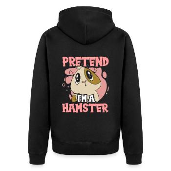 Pretend I'm a hamster pet owner - Unisex Premium Organic Zip Hoodie - black - Back - Nico (187cm)