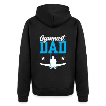 Turner Vater Gymnast Turnen Gymnastik Liebhaber - Unisex Premium Bio Zip Hoodie - Schwarz - Hinten - Nico (187cm)