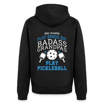 Pickleball masculin Sports Funny Pickleball Design - Veste à capuche bio Premium Unisexe - noir - Dos - Nico (187cm)