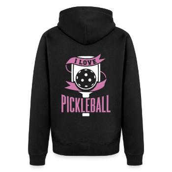 Pickleball masculin Sports Funny Pickleball Design - Veste à capuche bio Premium Unisexe - noir - Dos - Nico (187cm)