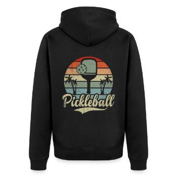 Pickleball masculin Sports Funny Pickleball Design - Veste à capuche bio Premium Unisexe - noir - Dos - Nico (187cm)