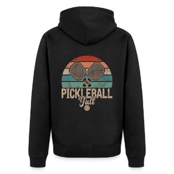Pickleball masculin Sports Funny Pickleball Design - Veste à capuche bio Premium Unisexe - noir - Dos - Nico (187cm)