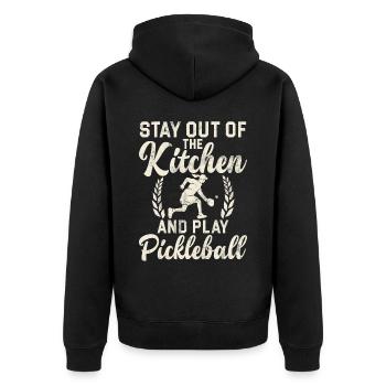 Pickleball masculin Sports Funny Pickleball Design - Veste à capuche bio Premium Unisexe - noir - Dos - Nico (187cm)