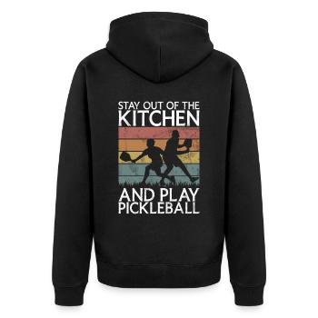 Pickleball masculin Sports Funny Pickleball Design - Veste à capuche bio Premium Unisexe - noir - Dos - Nico (187cm)