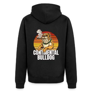 Colorbulls Conti Bulldoggen Continental Bulldogs - Unisex Premium Bio Zip Hoodie - Schwarz - Hinten - Nico (187cm)