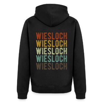 Wiesloch Stadt Retro Vintage - Unisex Premium Bio Zip Hoodie - Schwarz - Hinten - Nico (187cm)