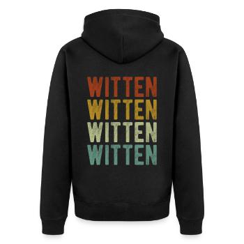Witten Stadt Retro Vintage - Veste à capuche bio Premium Unisexe - noir - Dos - Nico (187cm)