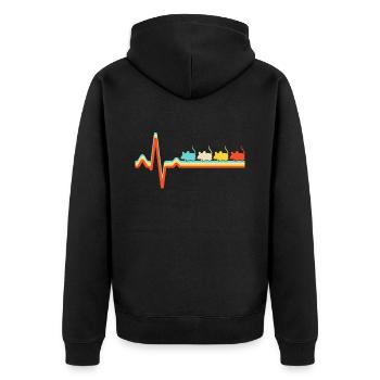 Mouse Retro Heartbeat - Unisex Premium Organic Zip Hoodie - black - Back - Nico (187cm)