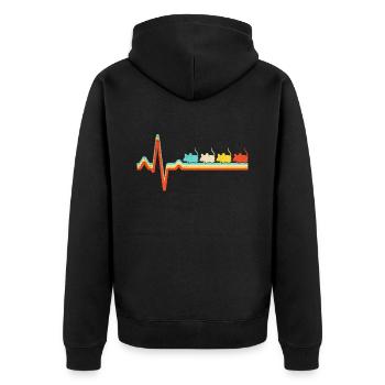 Mouse Retro Heartbeat - Unisex Premium Organic Zip Hoodie - black - Back - Nico (187cm)