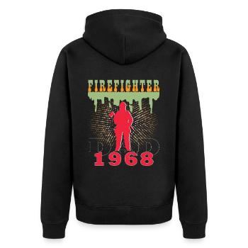1968 Jahrgang feuerwehrmann Vater Geburtstag - Unisex Premium Bio Zip Hoodie - Schwarz - Hinten - Nico (187cm)
