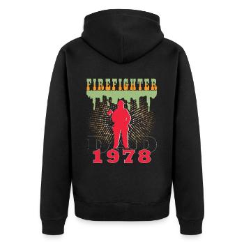 1978 Jahrgang feuerwehrmann Vater Geburtstag - Unisex Premium Bio Zip Hoodie - Schwarz - Hinten - Nico (187cm)