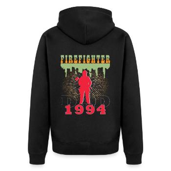 1994 Jahrgang feuerwehrmann Vater Geburtstag - Unisex Premium Bio Zip Hoodie - Schwarz - Hinten - Nico (187cm)