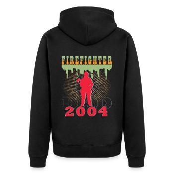 2004 Jahrgang feuerwehrmann Vater Geburtstag - Unisex Premium Bio Zip Hoodie - Schwarz - Hinten - Nico (187cm)