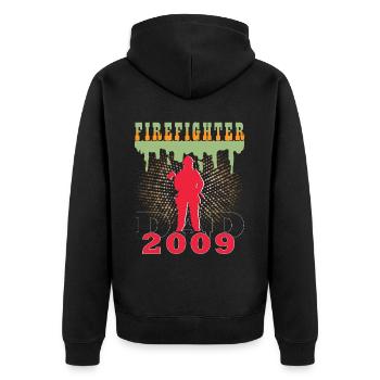 2009 Jahrgang feuerwehrmann Vater Geburtstag - Unisex Premium Bio Zip Hoodie - Schwarz - Hinten - Nico (187cm)