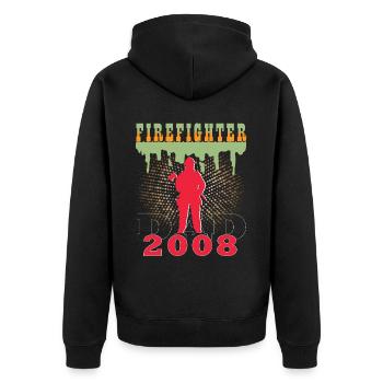 2008 Jahrgang feuerwehrmann Vater Geburtstag - Unisex Premium Bio Zip Hoodie - Schwarz - Hinten - Nico (187cm)