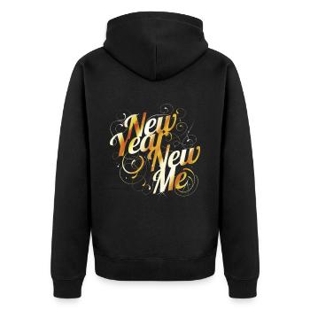 Change Yourself - New Year's Eve Resolution - New - Unisex Premium Organic Zip Hoodie - black - Back - Nico (187cm)