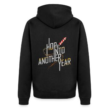 Hop Into Another Year With Fireworks For Chinese - Unisex Premium Bio Zip Hoodie - Schwarz - Hinten - Nico (187cm)