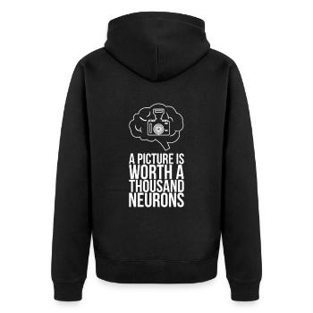 Inspiring and clever photographer saying - Unisex Premium Organic Zip Hoodie - black - Back - Nico (187cm)