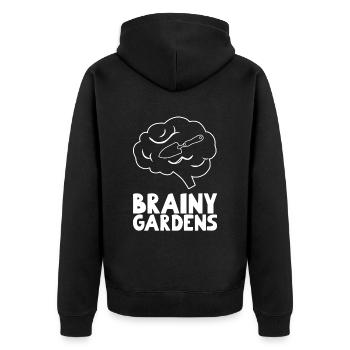 Inspirierende Gardner-sprüche - Unisex Premium Bio Zip Hoodie - Schwarz - Hinten - Nico (187cm)