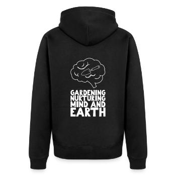 Inspirierende Gardner-sprüche - Unisex Premium Bio Zip Hoodie - Schwarz - Hinten - Nico (187cm)