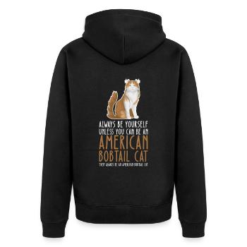 Be Yourself - American Bobtail Cat - Veste à capuche bio Premium Unisexe - noir - Dos - Nico (187cm)