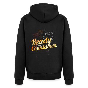 Firework - Ready For Countdown New Year's Eve Or - Unisex Premium Organic Zip Hoodie - black - Back - Nico (187cm)