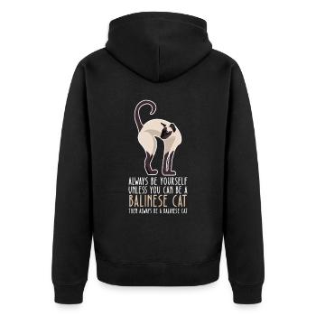 Soyez vous-même - Chat balinais - Veste à capuche bio Premium Unisexe - noir - Dos - Nico (187cm)