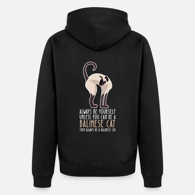 Soyez vous-même - Chat balinais - Veste à capuche bio Premium Unisexe - noir