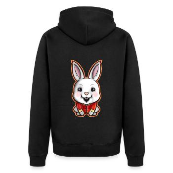 Mignon Kawaii Lapin En Chinois Veste 2023 Chinois - Veste à capuche bio Premium Unisexe - noir - Dos - Nico (187cm)