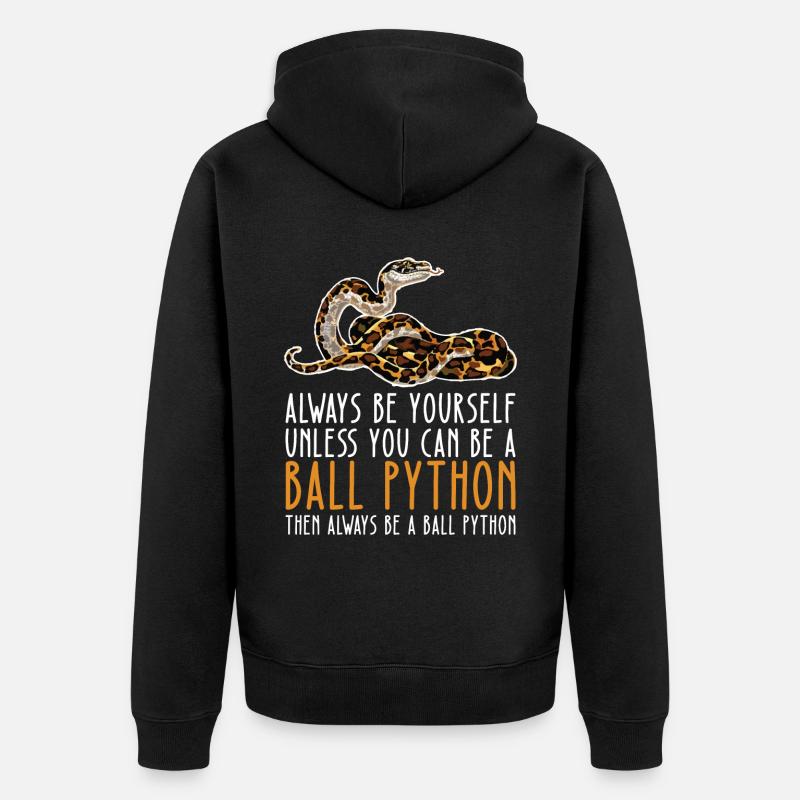 Sei Du Selbst – Königspython - Unisex Premium Bio Zip Hoodie - Schwarz