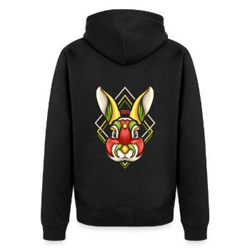 Le lapin en tant que dragon chinois pour le Nouvel An chinois 2023 - Veste à capuche bio Premium Unisexe - noir - Dos - Nico (187cm)