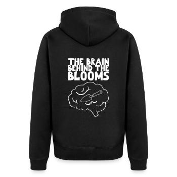 Inspirierende Gardner-sprüche - Unisex Premium Bio Zip Hoodie - Schwarz - Hinten - Nico (187cm)